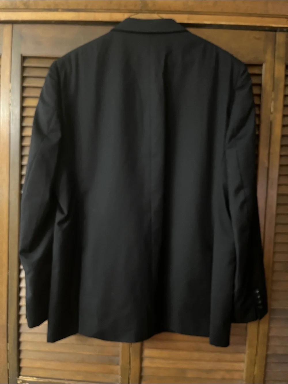 Stafford Black Two-Button Notch Lapel Sport Coat